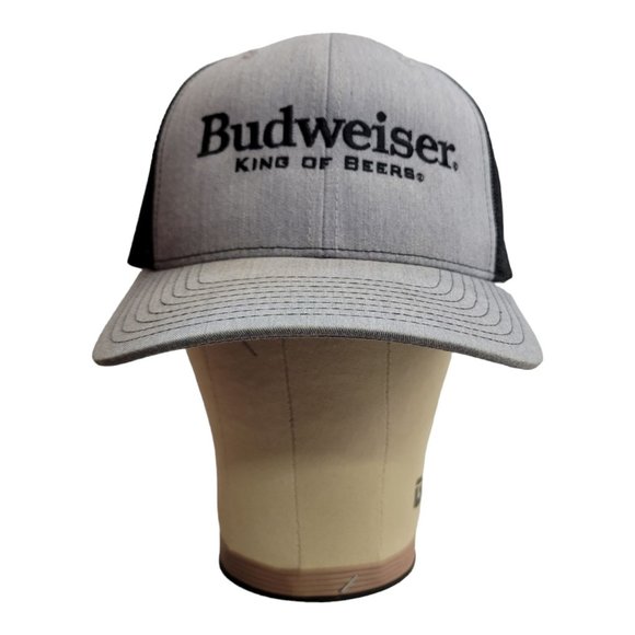 Richardson Budweiser King Of Beers Mesh Snapback Cap Trucker Baseball Hat Gray - Picture 6 of 12